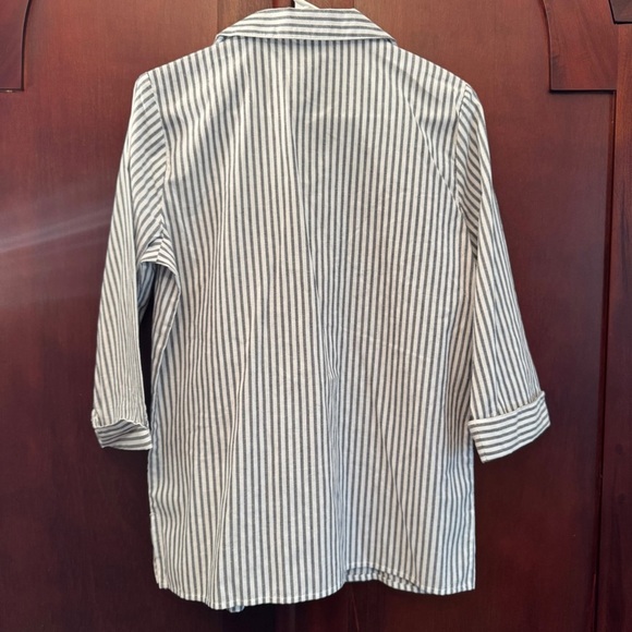 Vintage Blair Gray/White Striped Shirt with Lighthouse Embroidery Size SML - Picture 2 of 8